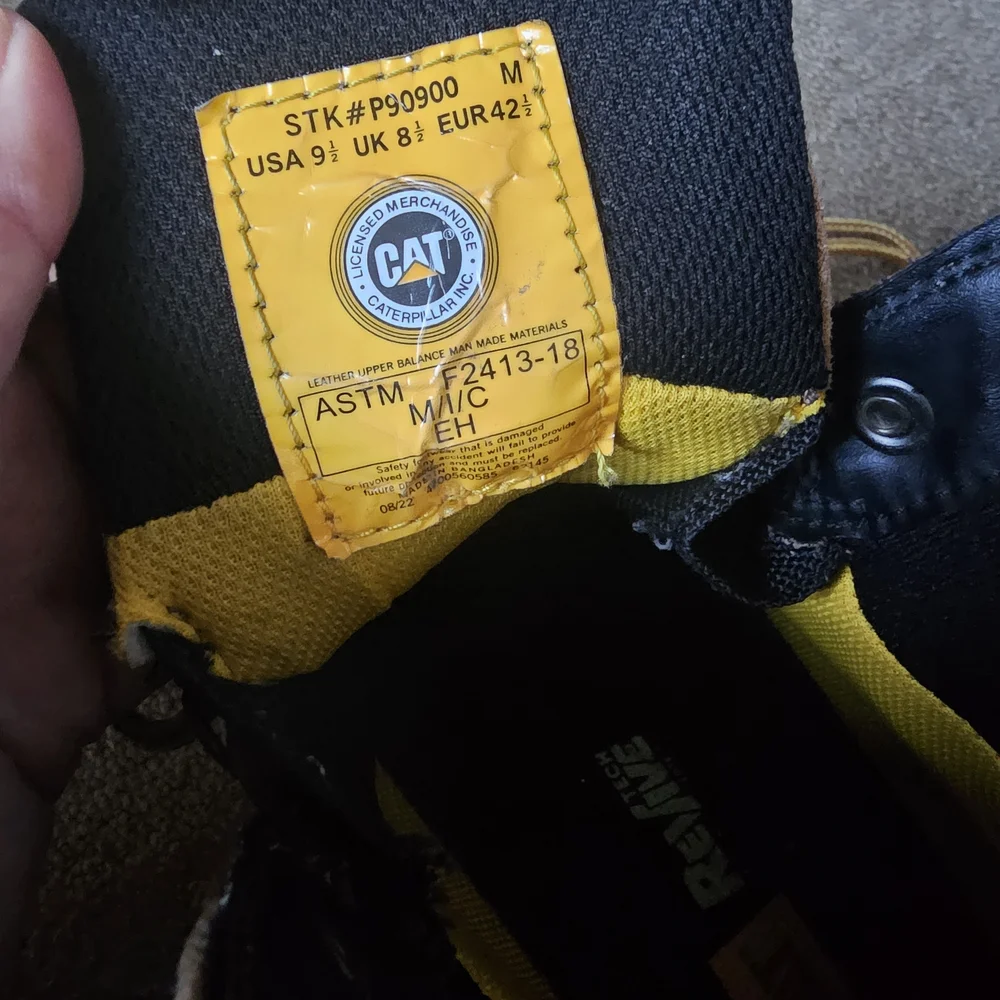 Caterpillar Brown and Black Steel Toe Boots